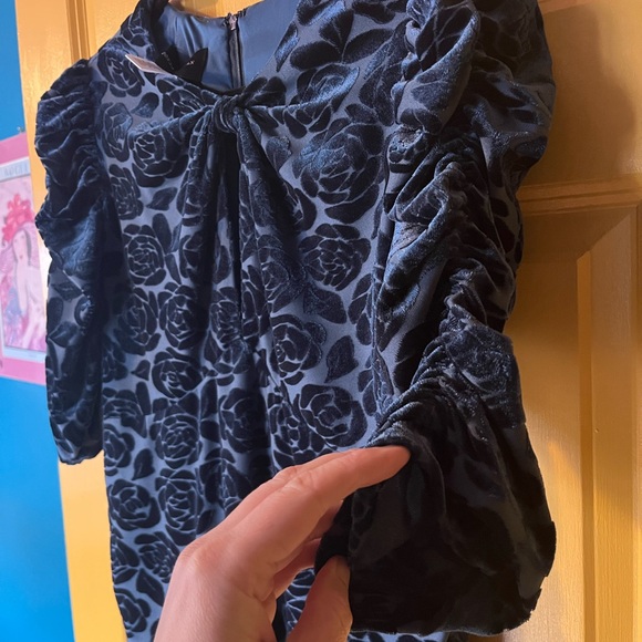 donna morgan blue dress Kearny Ruffle Maxi Dress — Blue Floral Maxi main image 1